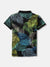 Antony Morato Boys Black Printed Polo Collar Short Sleeves T-shirt