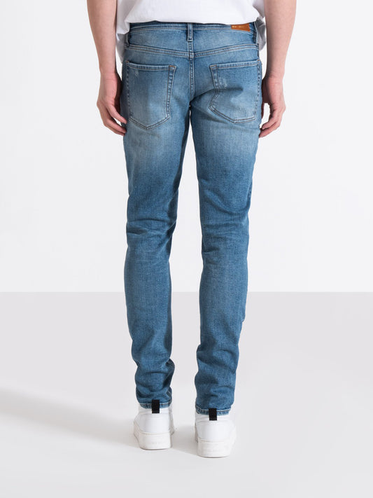 Antony Morato Men Blue Washed Mid-Rise Tapered Fit Jeans