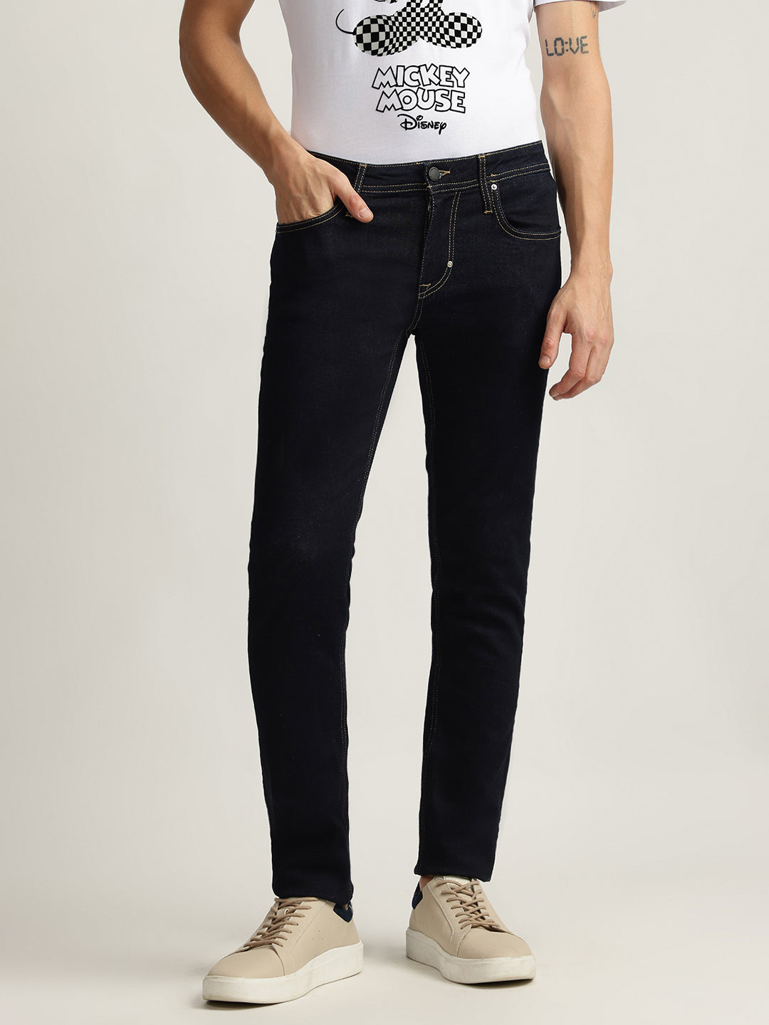 Antony Morato Men Solid Mid-Rise Jeans