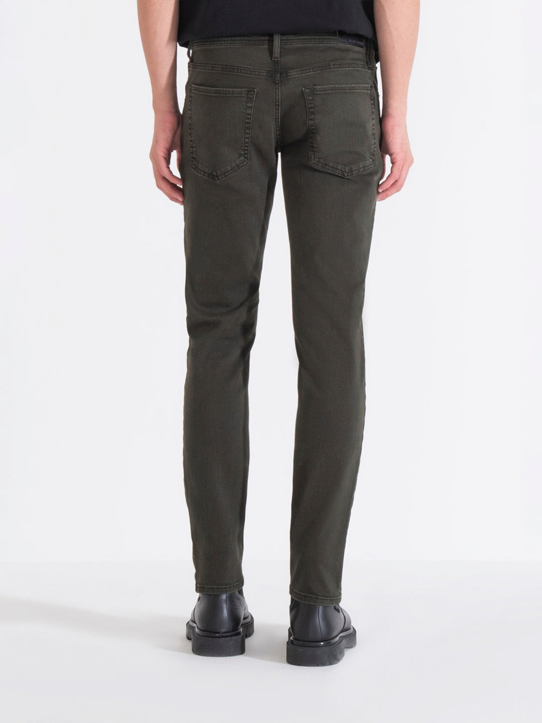 Antony Morato Men Green Solid Tapered Fit Mid-Rise Jeans