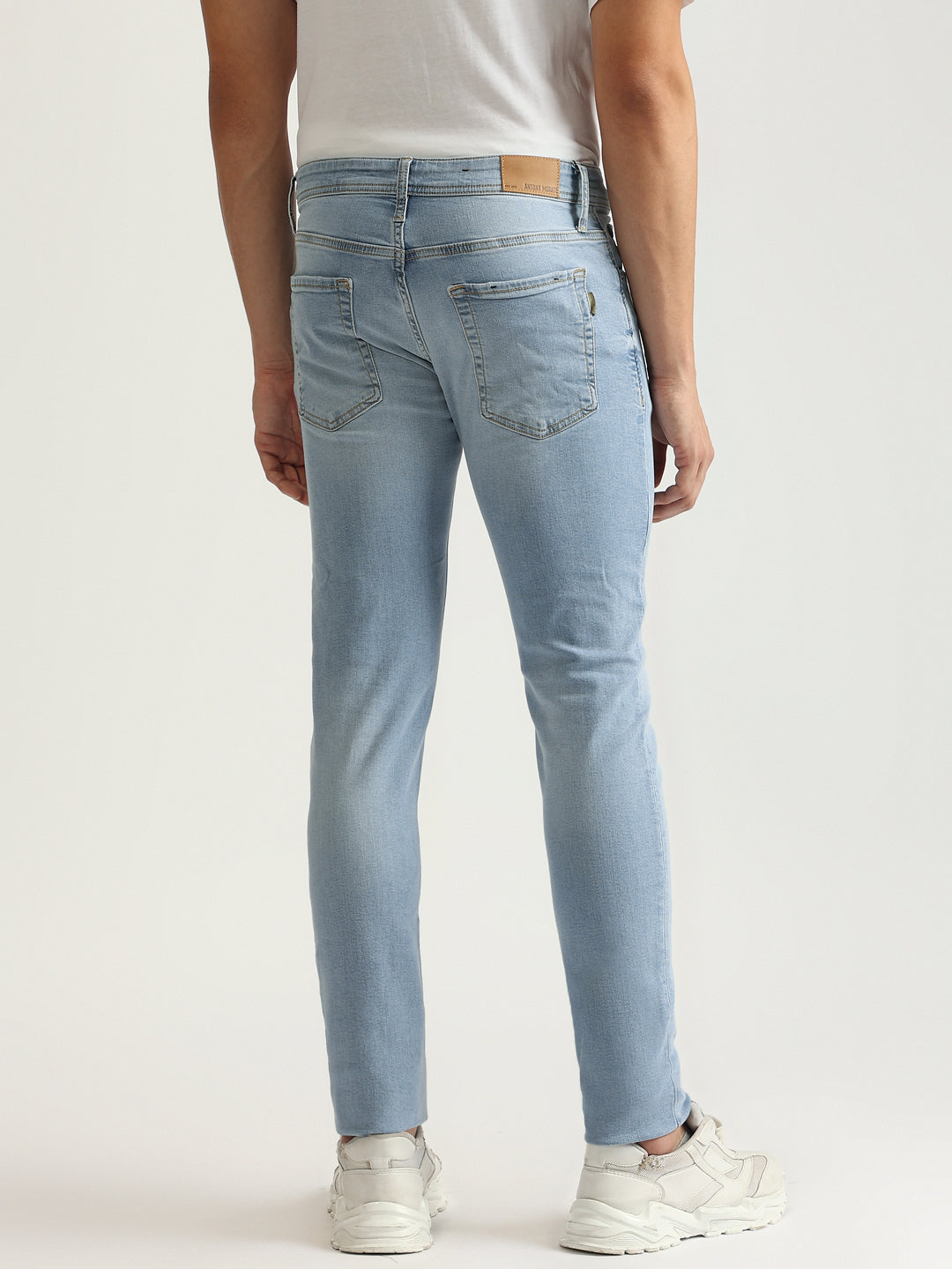 Antony Morato Men Blue Washed Mid-Rise Super Skinny Jeans