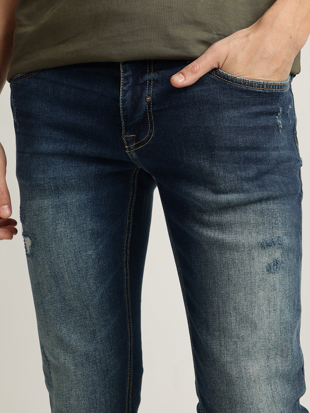 Antony Morato Men Washed Mid-Rise Jeans