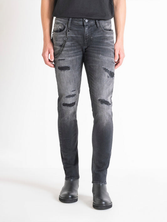 Antony Morato Men Grey Washed Tapered Fit Mid-Rise Jeans