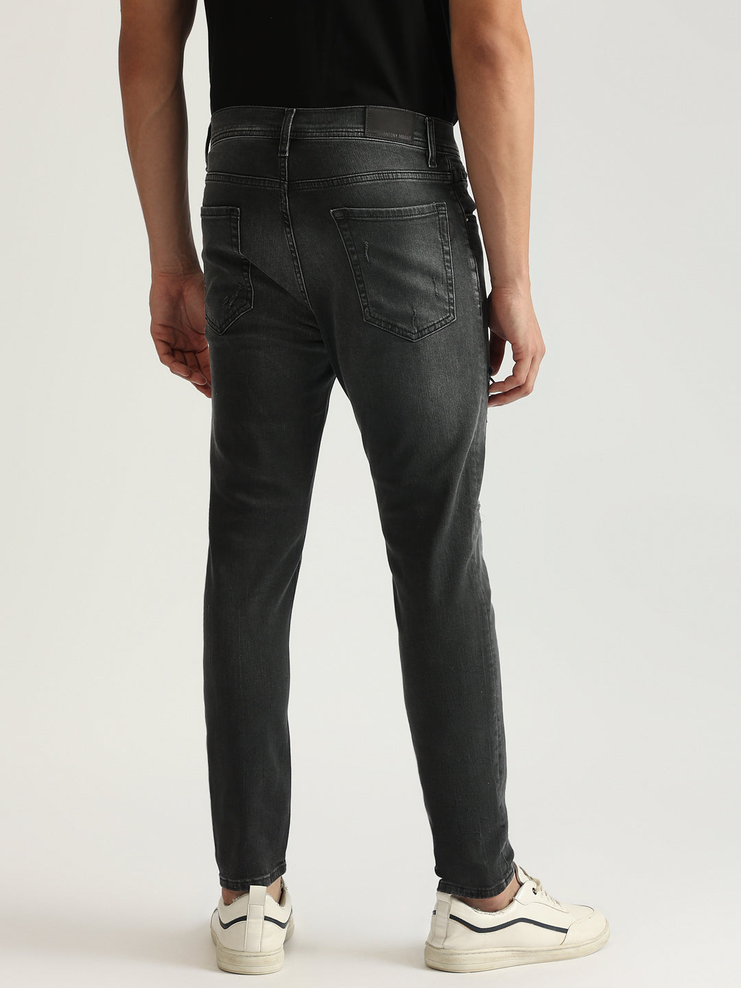 Antony Morato Men Black Washed Mid-Rise Skinny Fit Jeans