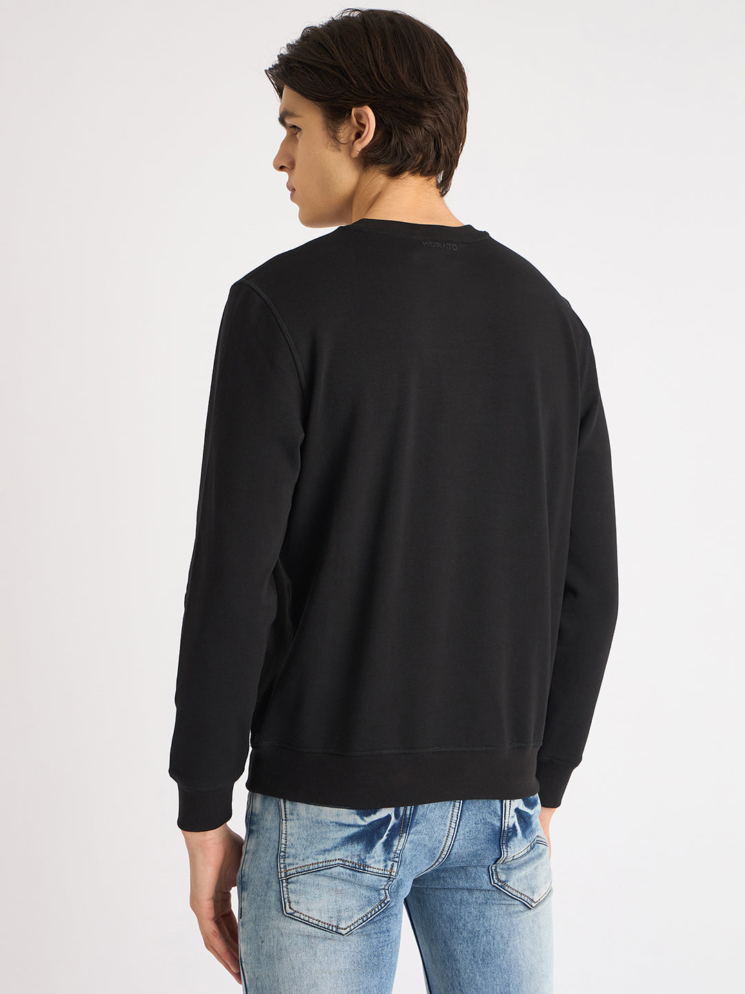 Antony Morato Men Black Printed Round Neck Full Sleeves Sweatshirt