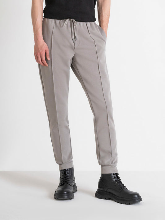 Antony Morato Men Grey Solid Carrot Fit Mid-Rise Joggers Style Track Pant