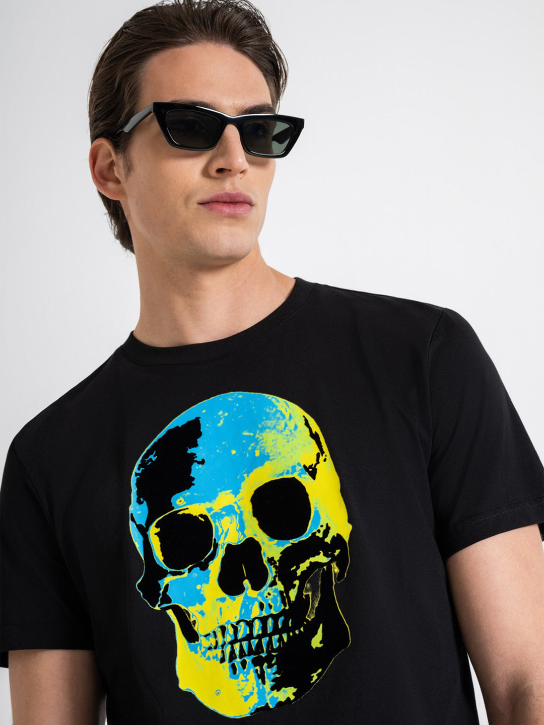 Antony Morato Men Black Printed Round Neck Short Sleeves T-shirt