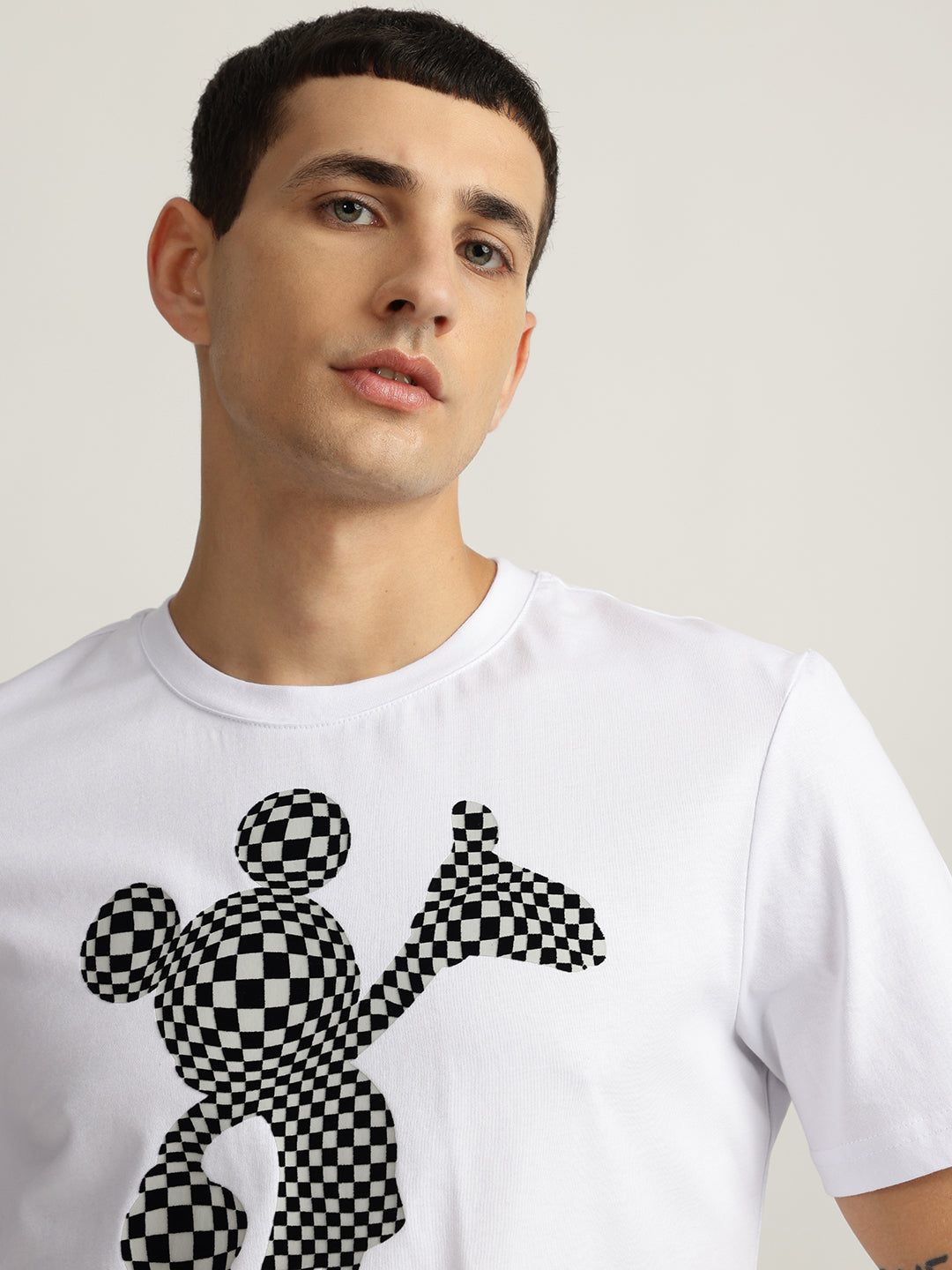 Antony Morato Men White Printed Round Neck Short Sleeves T-Shirt