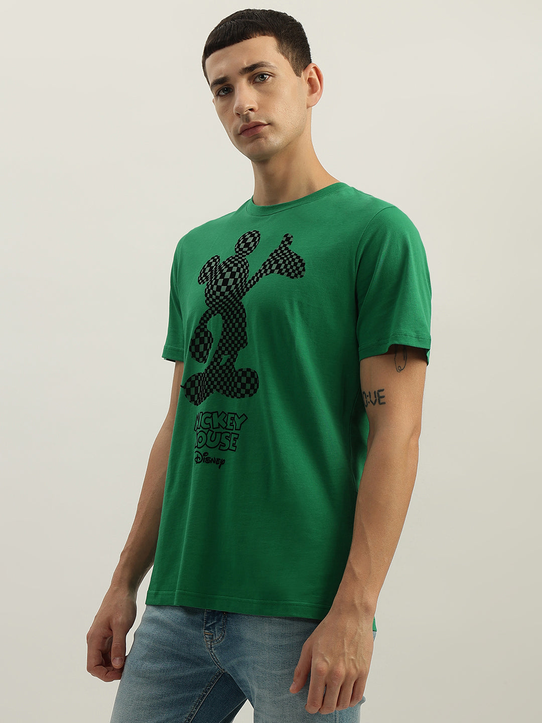 Antony Morato Men Green Printed Round Neck Short Sleeves T-Shirt