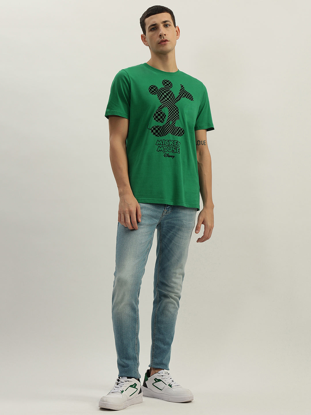 Antony Morato Men Green Printed Round Neck Short Sleeves T-Shirt