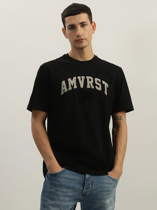 Antony Morato Men Black Printed Round Neck Short Sleeves T-Shirt