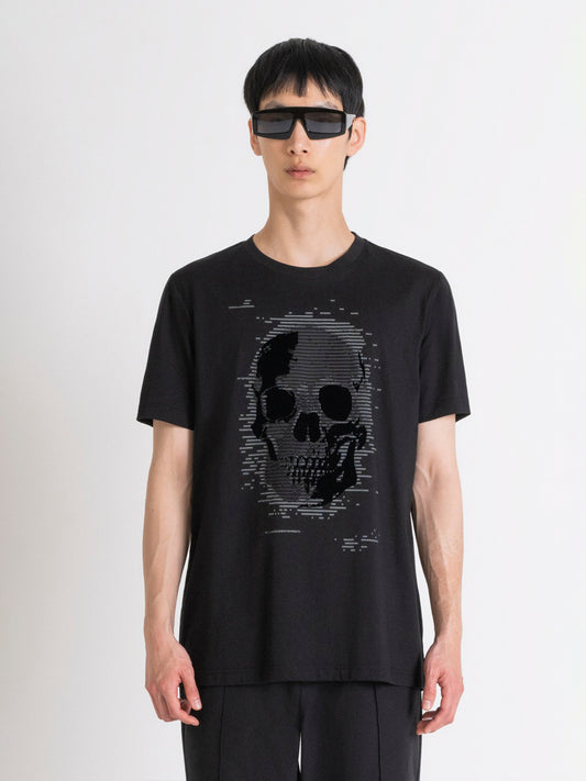 Antony Morato Men Black Printed Round Neck Short Sleeves T-Shirt