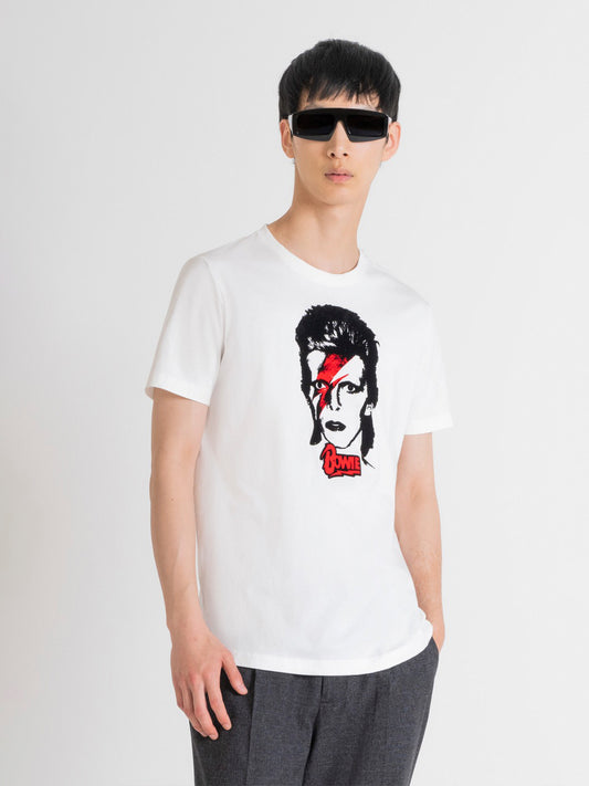 Antony Morato Men White Printed Round Neck Short Sleeves T-Shirt