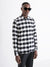 Antony Morato Men White Checked Spread Collar Full Sleeves Shirt