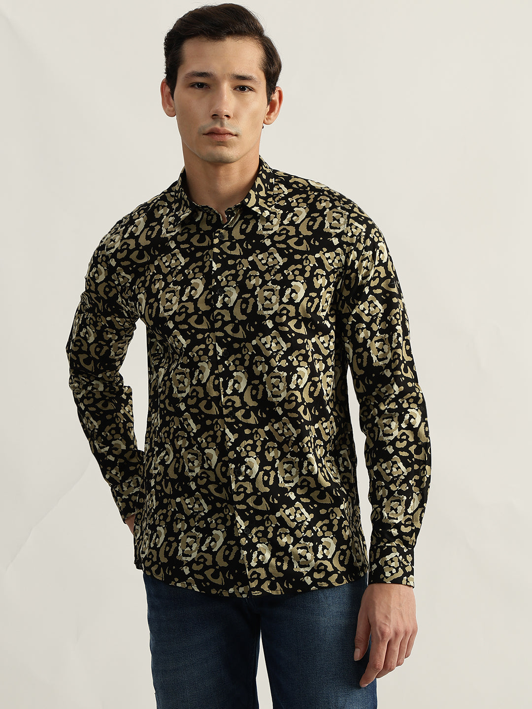 Antony Morato Men Multi Printed Spread Collar Full Sleeves Shirt