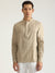 Antony Morato Men Beige Solid Band Collar Full Sleeves Shirt