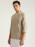 Antony Morato Men Beige Solid Band Collar Full Sleeves Shirt