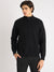 Antony Morato Men Black Solid Mock Neck Full Sleeves Cardigan