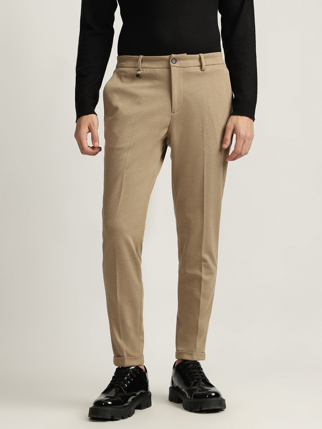 Antony Morato Men Solid Mid-Rise Flat-Front Trouser