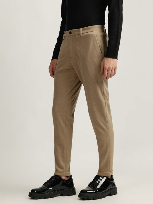 Antony Morato Men Solid Mid-Rise Flat-Front Trouser