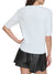 Dkny Women White Solid Round Neck Short Sleeves Sweater