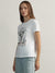 DKNY Women White Printed Round Neck Short Sleeves T-Shirt