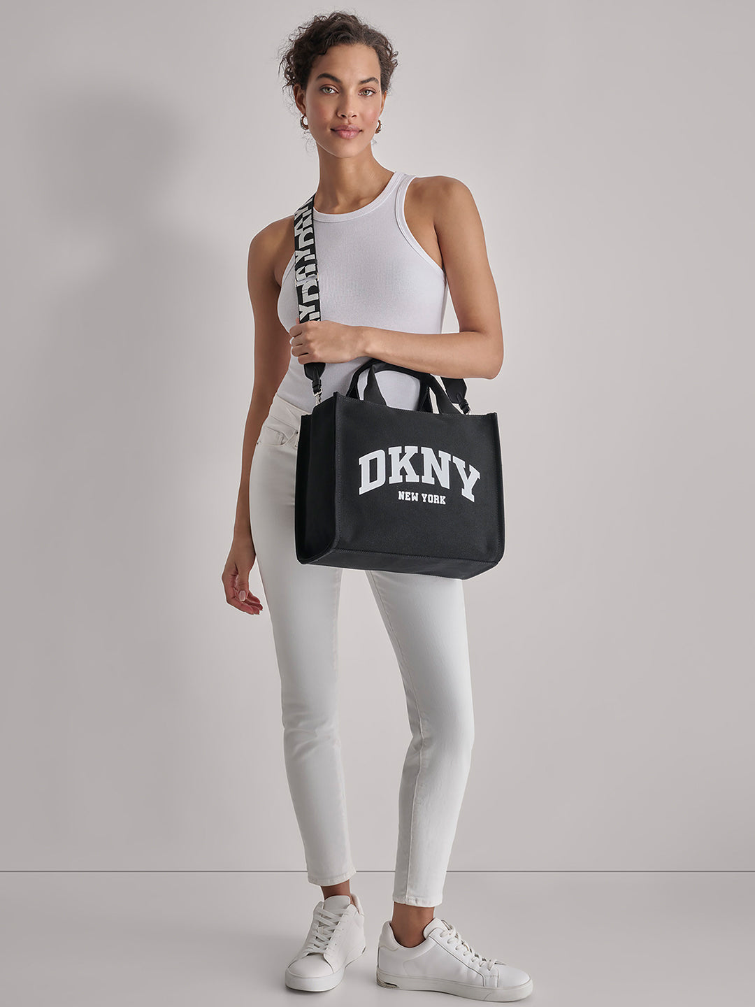 Dkny Women Black Printed Tote Bag