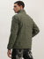 True Religion Men Green Solid Stand Collar Full Sleeves Bomber Jacket