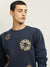 True Religion Men Blue Printed Round Neck Full Sleeves Pullover Style Sweatshirt