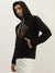 True Religion Men Black Self Design Hooded Full Sleeves Sweatshirt