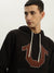 True Religion Men Black Self Design Hooded Full Sleeves Sweatshirt