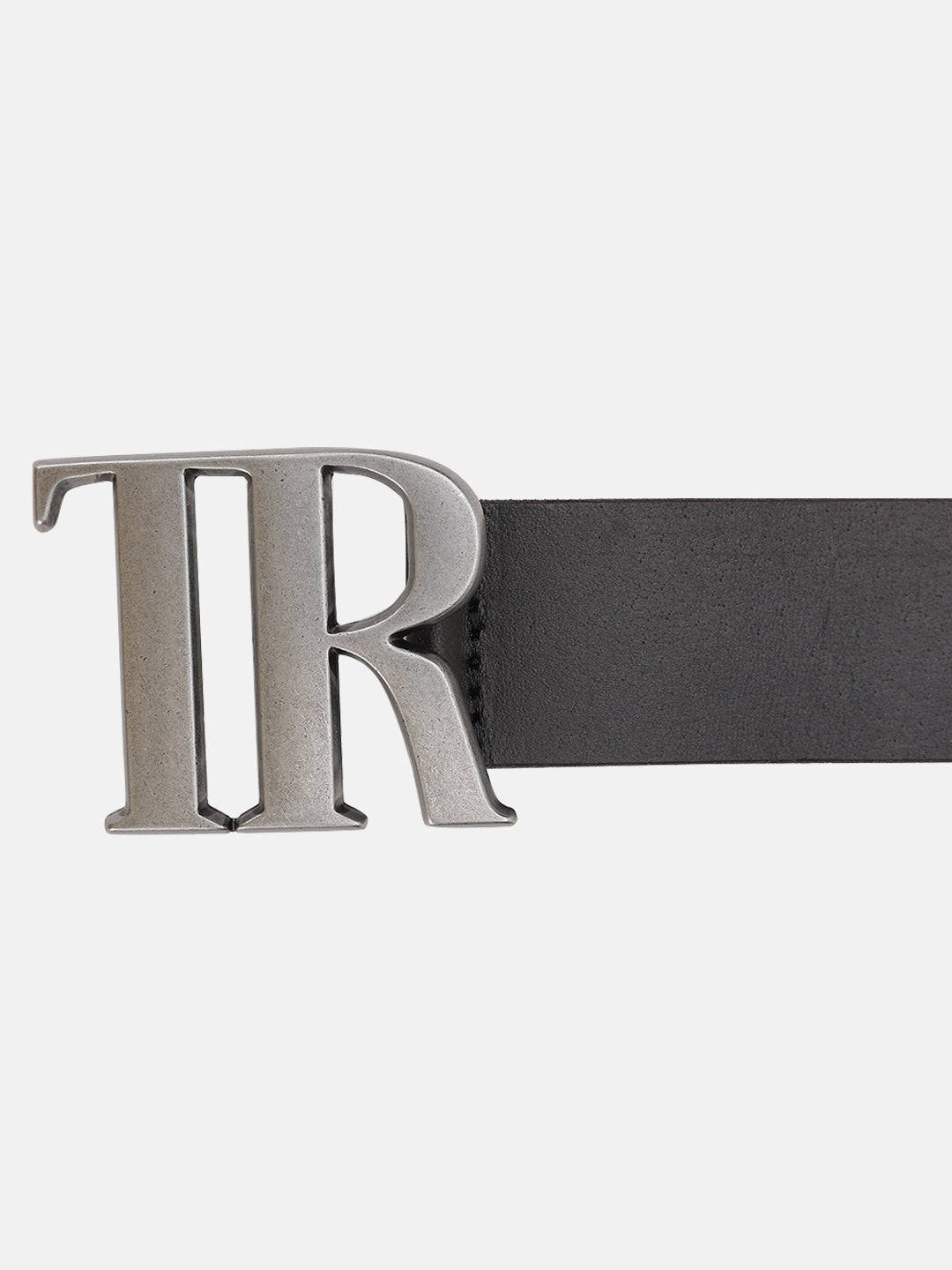 True Religion Men Black Textured Belt With Push Pin Buckle