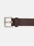 True Religion Men Brown Self Design Belt With Tang Buckle