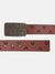 True Religion Men Brown Printed Belt With Push Pin Buckle