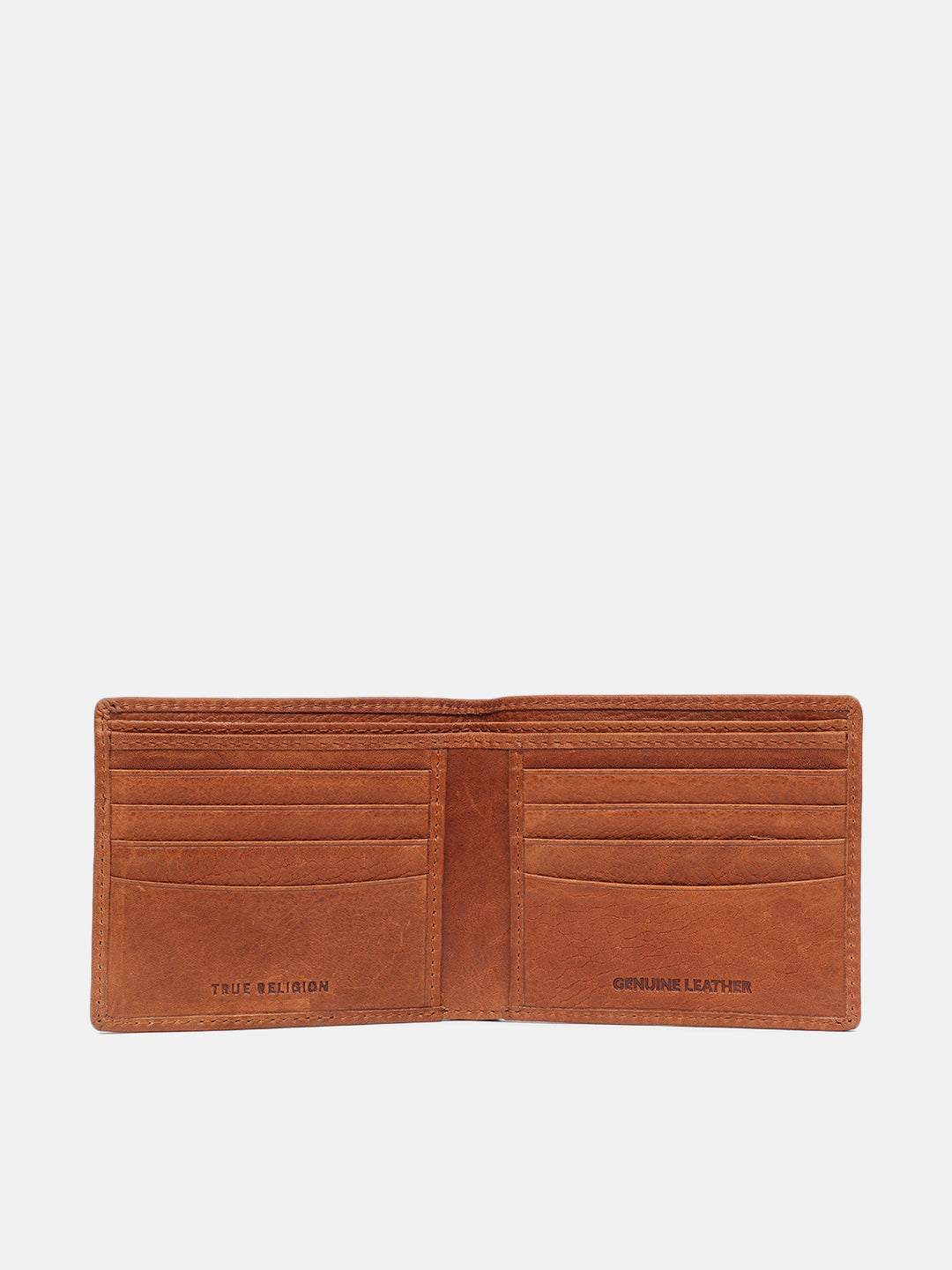 True Religion Men Brown Solid Bi-Fold Wallet