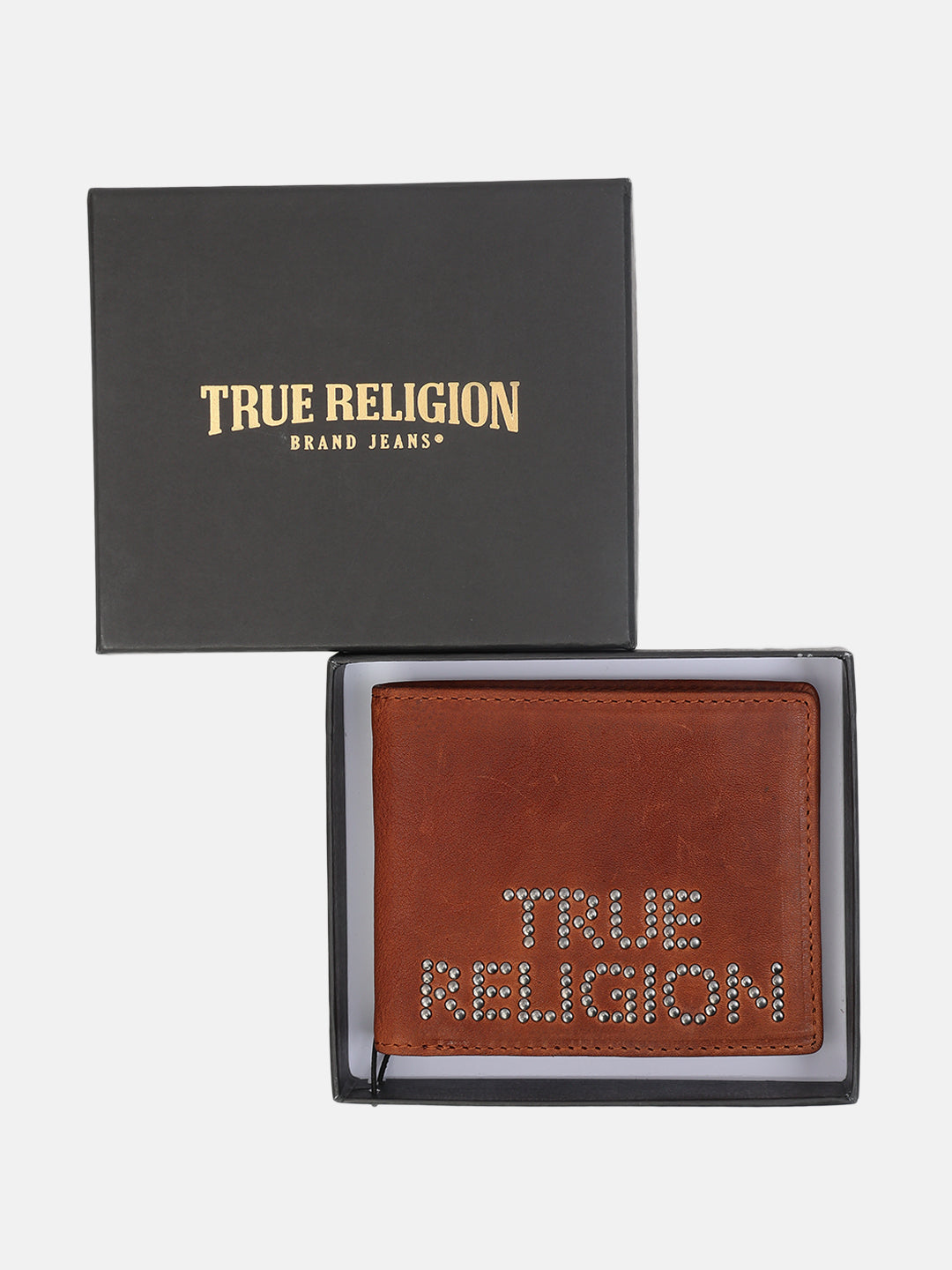 True Religion Men Brown Solid Bi-Fold Wallet