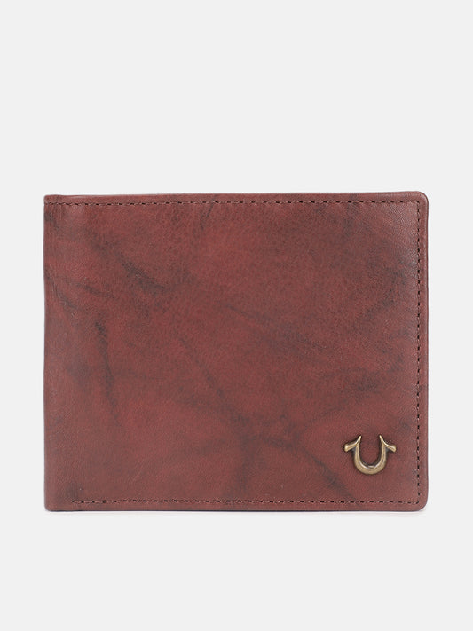 True Religion Men Brown Solid Bi-Fold Wallet