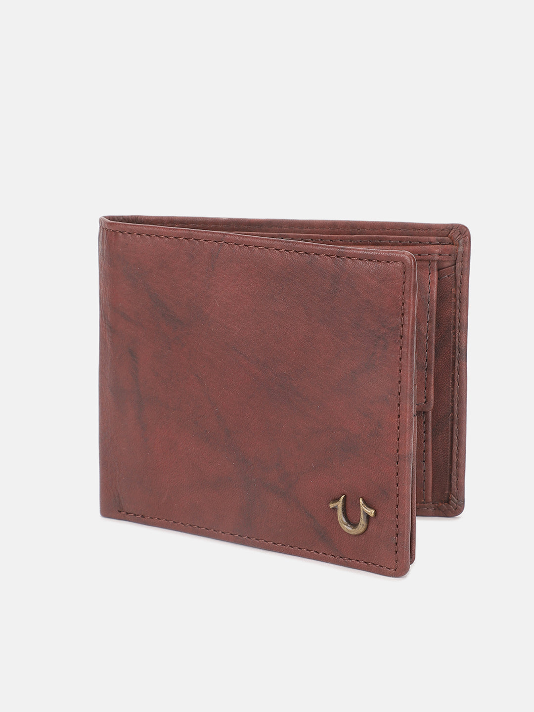 True Religion Men Brown Solid Bi-Fold Wallet