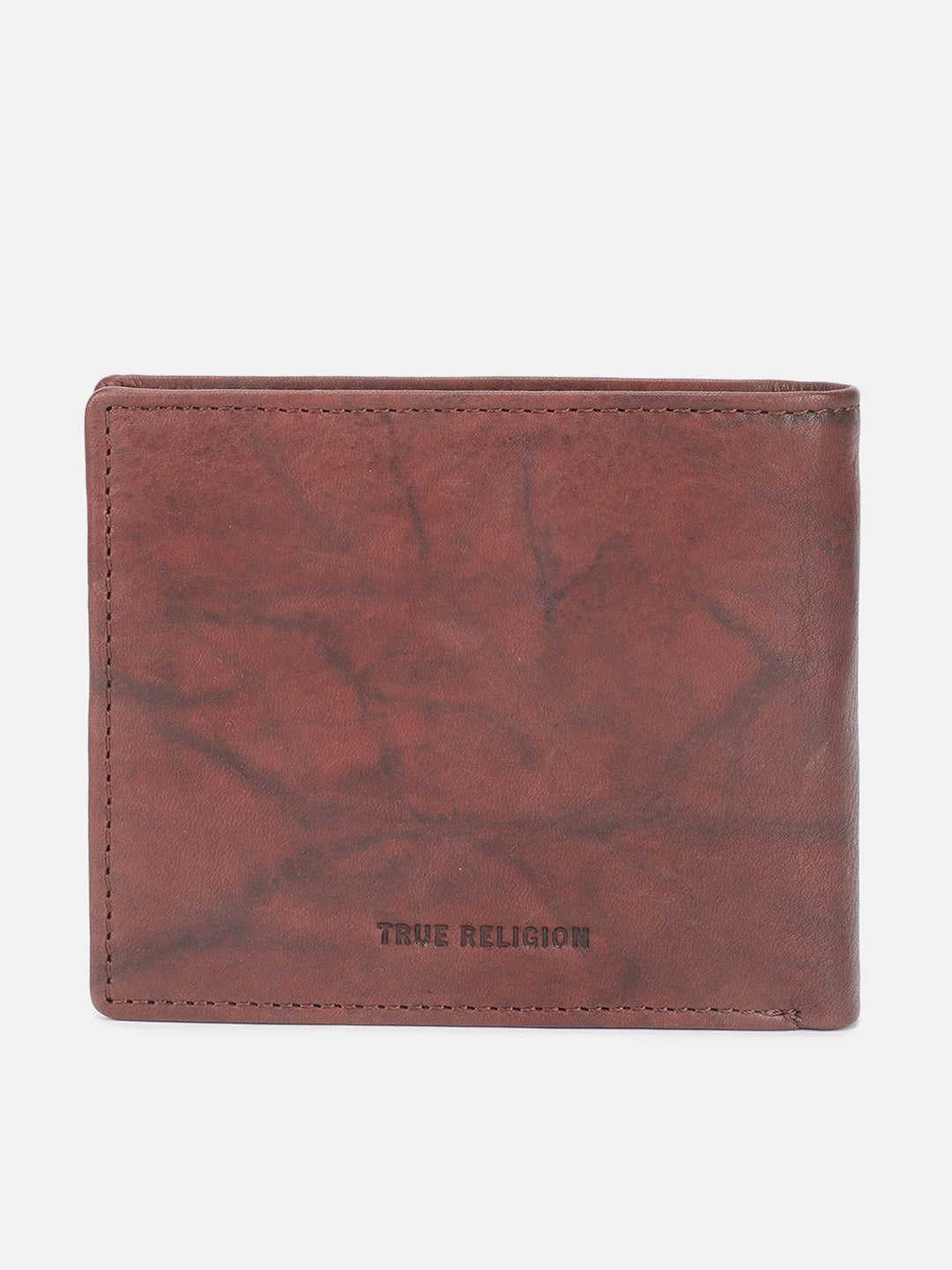 True Religion Men Brown Solid Bi-Fold Wallet