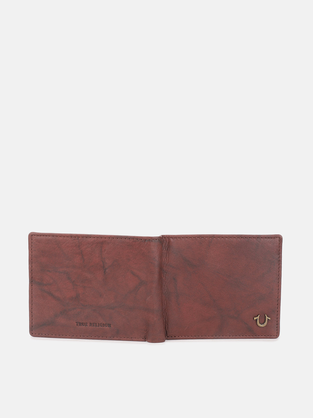 True Religion Men Brown Solid Bi-Fold Wallet