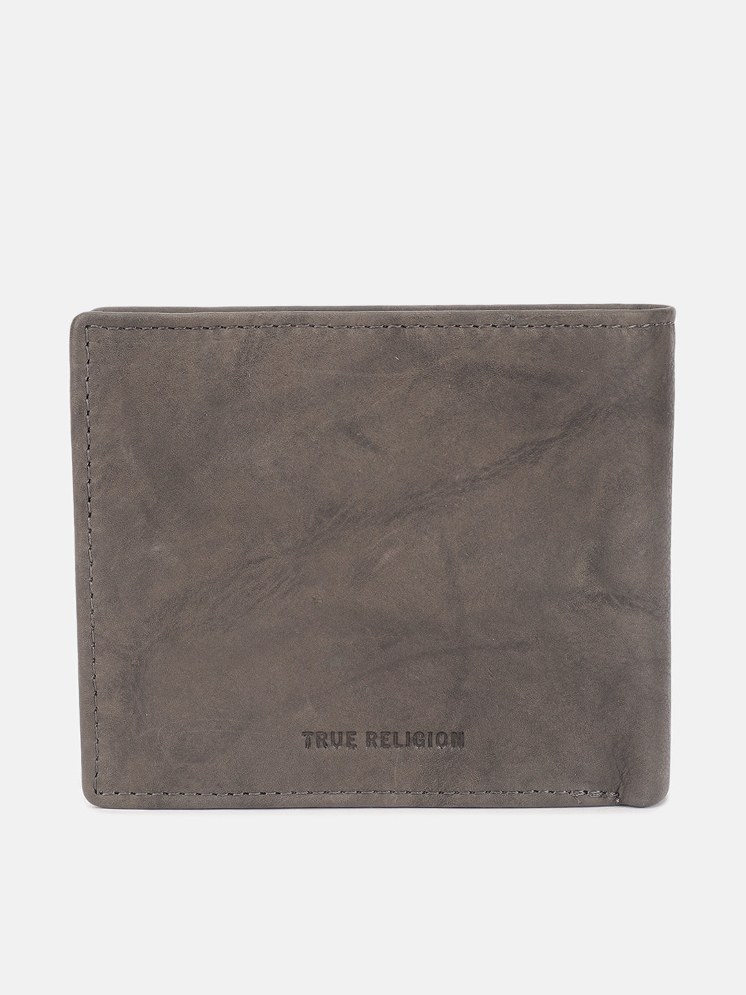 True Religion Men Grey Solid Bi-Fold Wallet