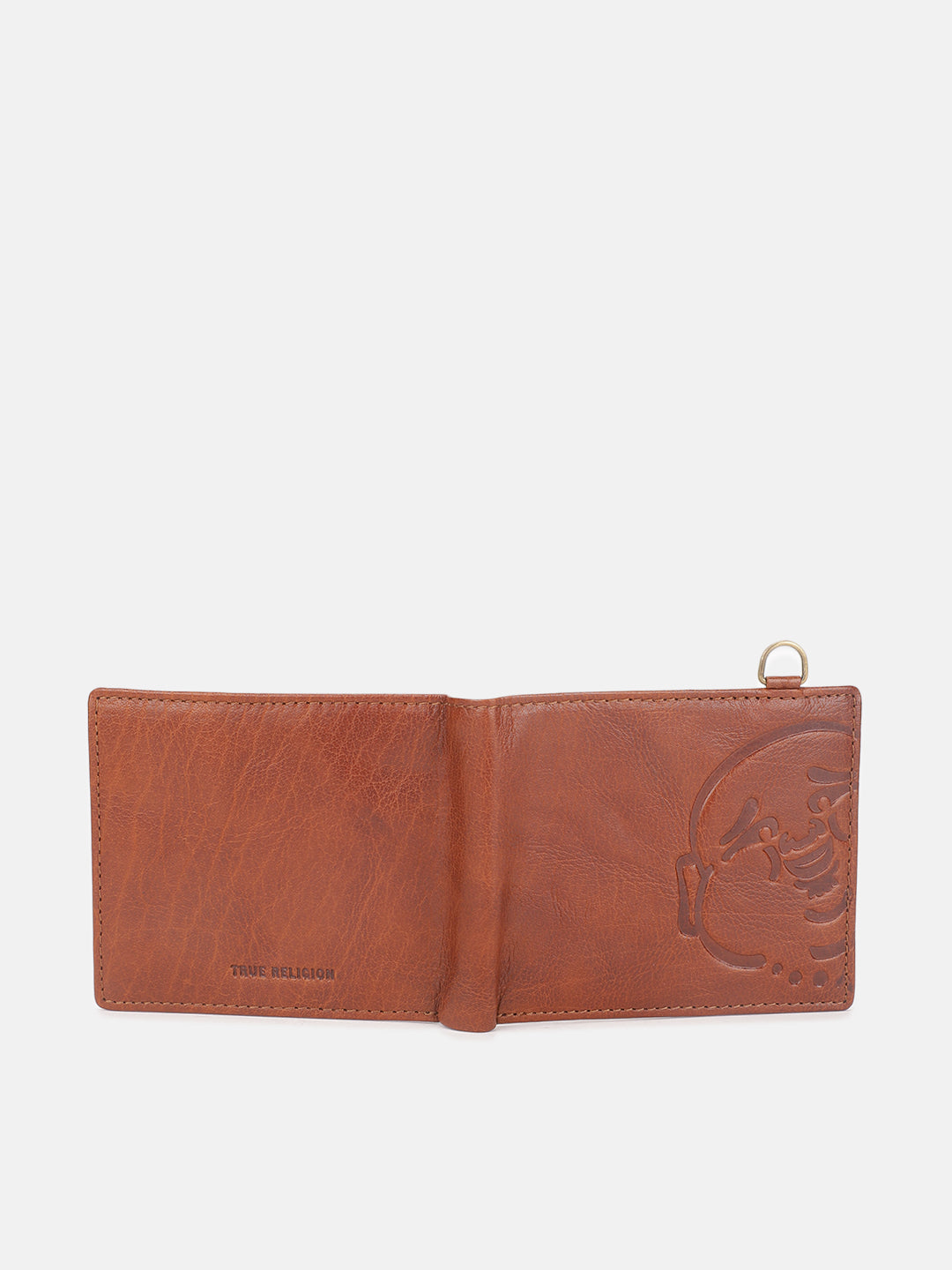 True Religion Men Brown Textured Bi-Fold Wallet