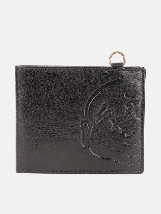 True Religion Men Black Textured Bi-Fold Wallet