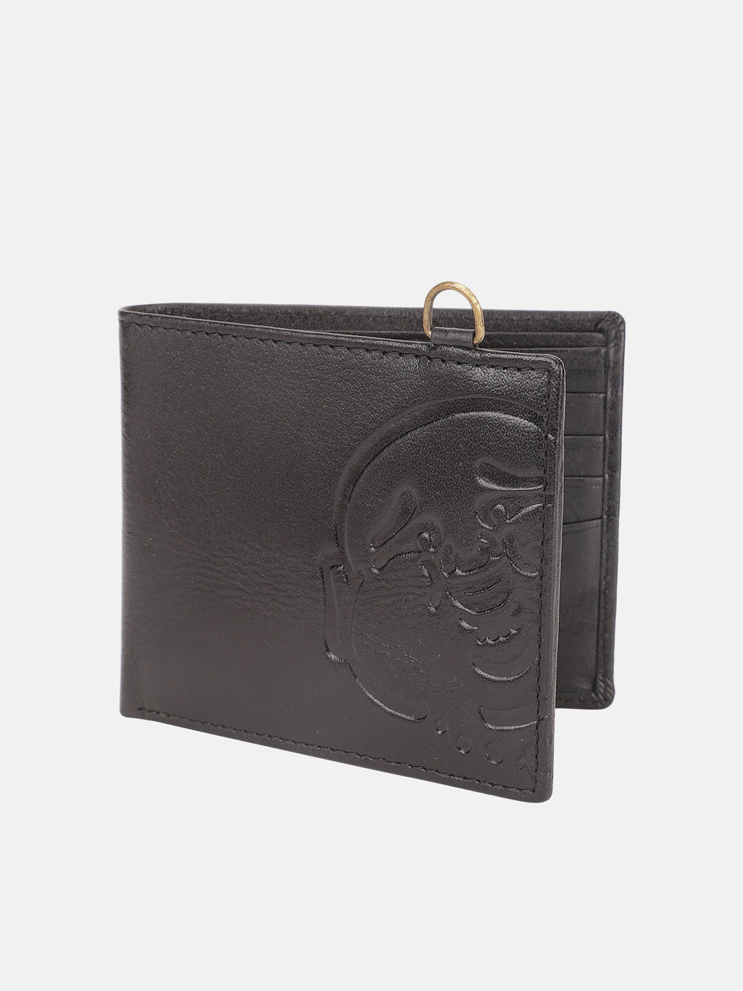 True Religion Men Black Textured Bi-Fold Wallet