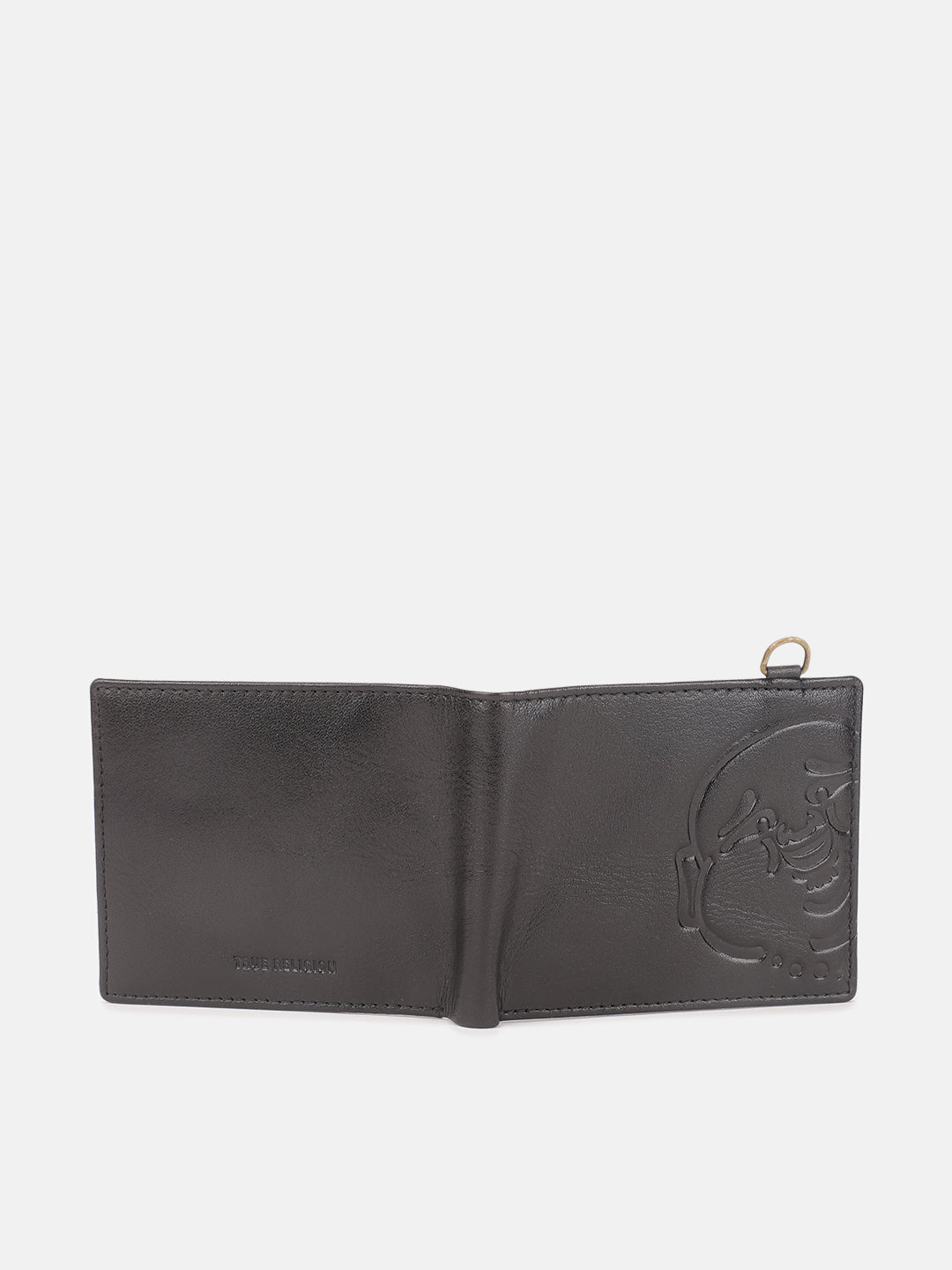 True Religion Men Black Textured Bi-Fold Wallet