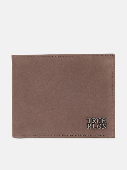 True Religion Men Brown Solid Bi-Fold Wallet