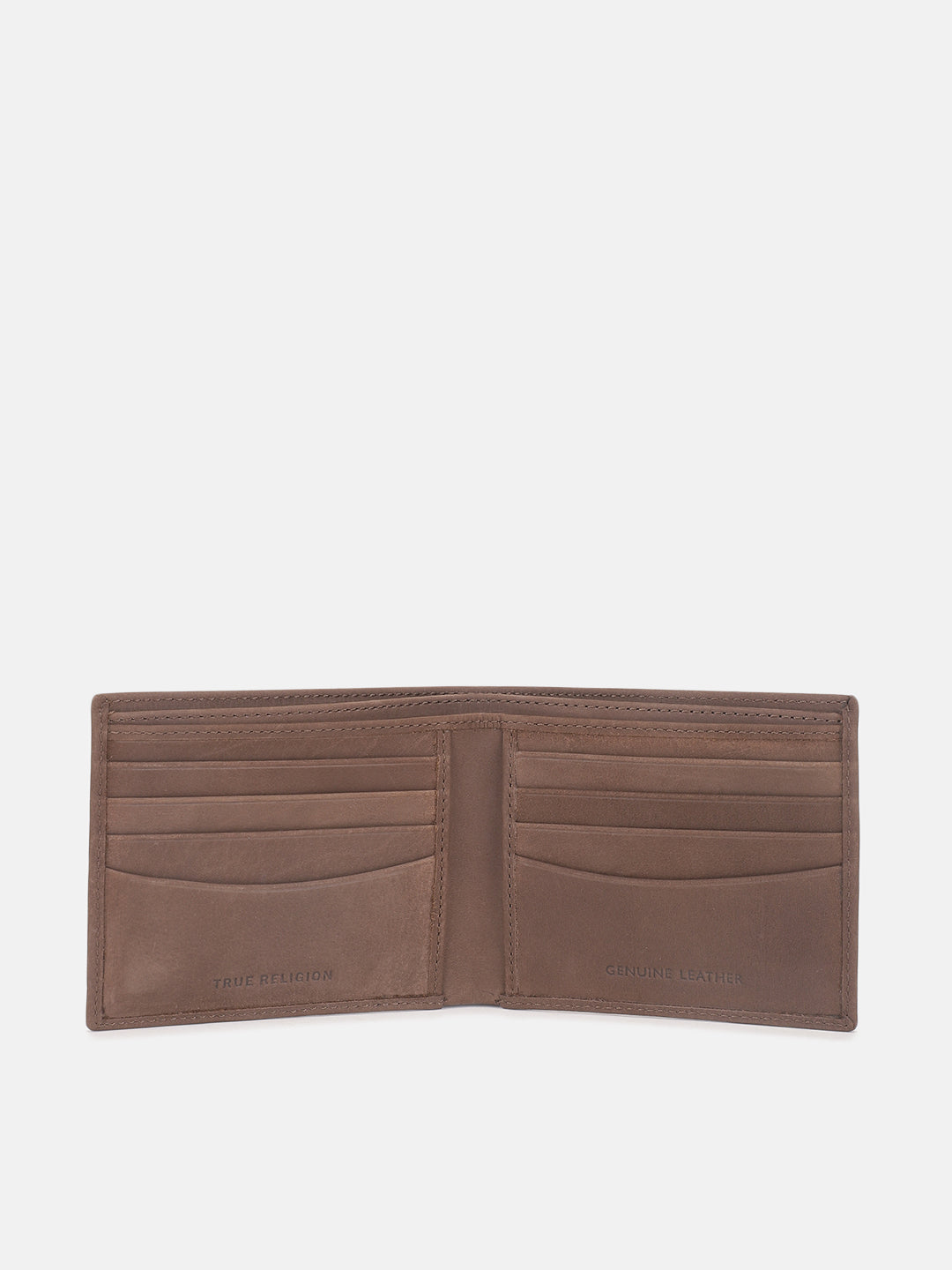 True Religion Men Brown Solid Bi-Fold Wallet