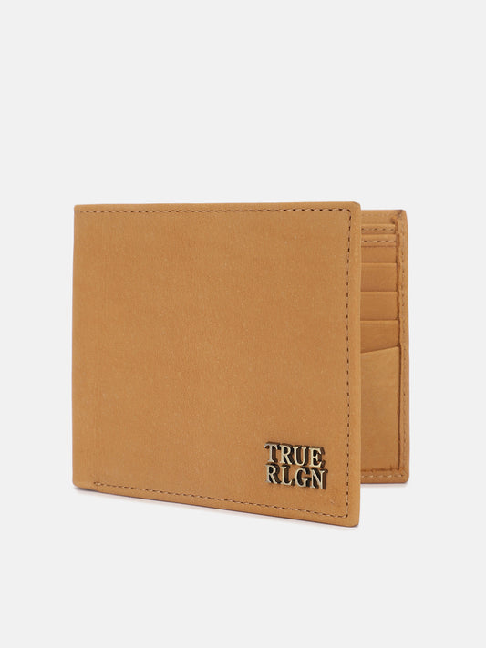 True Religion Men Brown Solid Bi-Fold Wallet