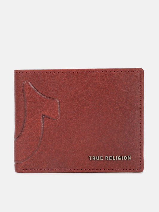 True Religion Men Red Textured Bi-Fold Wallet