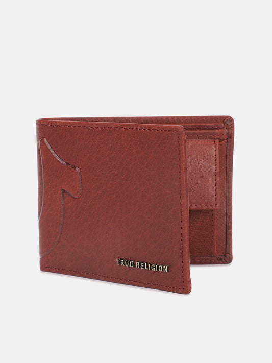 True Religion Men Red Textured Bi-Fold Wallet